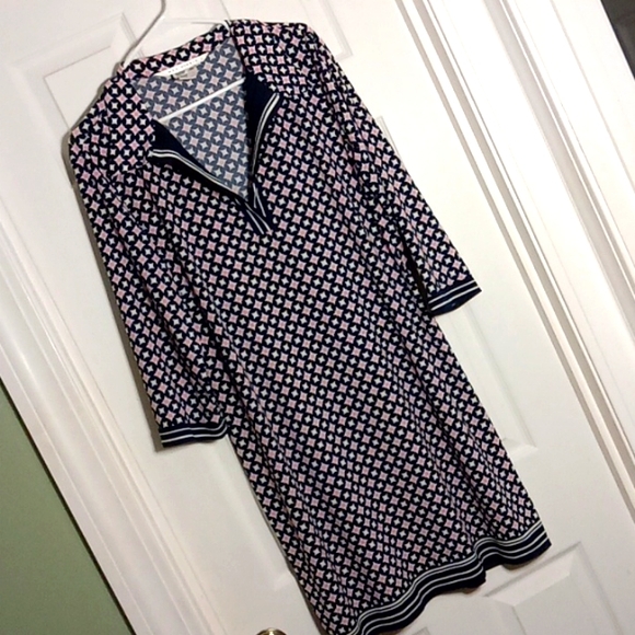 Max Studio geometric print 3/4 sleeve knit dress - Picture 1 of 5